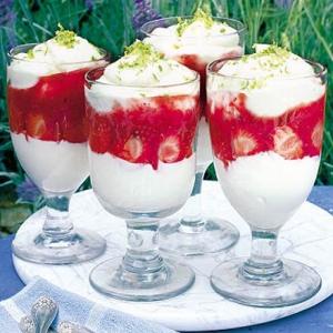 Coconut custards with strawberries & lime_image