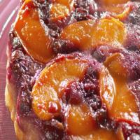 Fresh Peach and Blueberry Upside-Down Cake_image