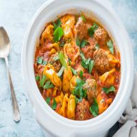Crock Pot Cheese Tortellini and Meatballs With Vodka Sauce image