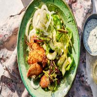 Fried Chicken Salad with Sugar Snap Peas and Green-Goddess Ranch_image
