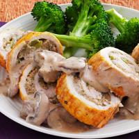 Makeover Stuffed Chicken Breasts with Mushroom Sauce image