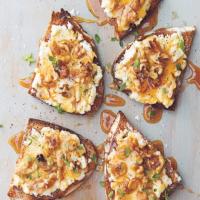 Goat Cheese Toasts with Walnuts, Honey & Thyme image