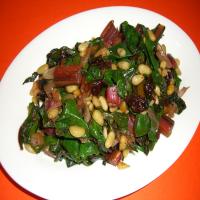 Braised Swiss Chard With Raisins and Pine Nuts image