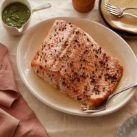 Slow Roasted Salmon with Sage and Parsley Pistou image