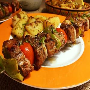 Greek Ouzo Pork Kebabs image