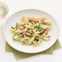Campanelle with Zucchini, Ham, Yogurt, and Scallions image