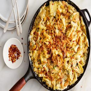 Baked Artichoke Pasta With Creamy Goat Cheese Recipe_image