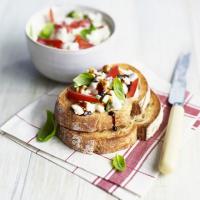 Open cottage cheese & pepper sandwich image