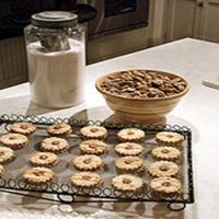 Coconut Pecan Shortbread Cookies with Caramel Filling image