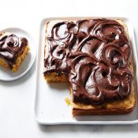 Fruit-Sweetened Snack Cake with Chocolate Frosting image