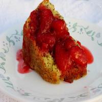 Lemon-Poppy Seed Cake w/ Strawberry Rhubarb Sauce_image