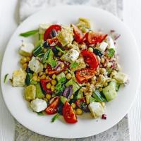 Greek chickpea salad with melting feta_image