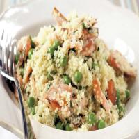 Salmon and peas with couscous recipe_image