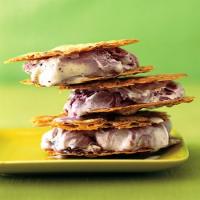 Almond Florentine and Black Raspberry Chip Ice Cream Sandwiches image