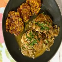 Apple Cider-Glazed Chicken Thighs with Butternut Squash Fritters image