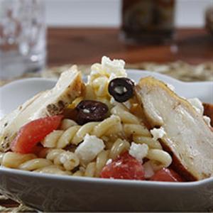 Gemelli Pasta Salad Greek-Style with Pan-Roasted Chicken Breast_image