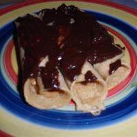 Peanut Butter-Filled Crepes with Warm Chocolate Sauce image
