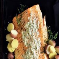 Roasted Side Of Salmon With Mustard & Tarragon Cream Sauce Recipe - (4.3/5)_image