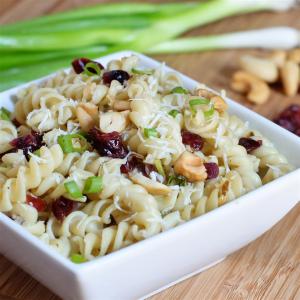 Gluten Free Rotini with a Charred Green Onion Pesto, Toasted Cashews and Cranberries_image