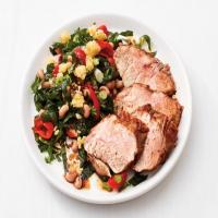 Spiced Pork Tenderloin with Collard Green Salad_image