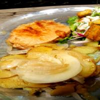 Skillet Pork Chops with Potatoes and Onion image