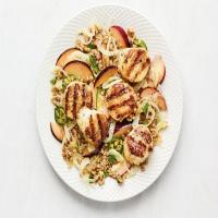 Grilled Scallops with Farro and Plum Salad image