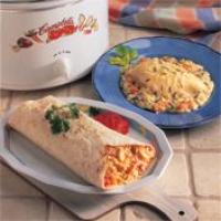 Slow Cooker Nacho Chicken and Rice Wraps_image