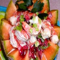 Shrimp Summer Salad in Cantaloupe Bowls_image