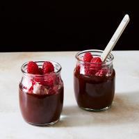 Chocolate Pudding With Raspberry Cream_image