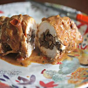 Mushroom Duxelles-Stuffed Chicken Paprikash_image