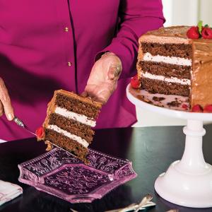 Chocolate Cake with Raspberry Mousse Filling - Paula Deen_image