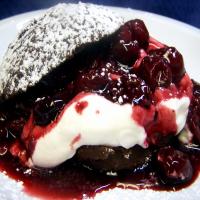 Chocolate Shortcakes With Sour Cherry Topping_image