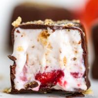 Strawberry Cheesecake Ice Cream Bites Recipe by Tasty image