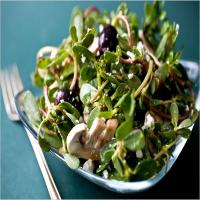Purslane Salad With Mushrooms, Walnuts and Olives image