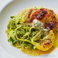 Lemon Garlic Chicken with Goat Cheese and Zucchini Noodles Recipe - (4.4/5) image