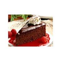 Decadent Chocolate Cake with Raspberry Sauce image