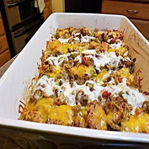 BAKED EGGPLANT CASSEROLE W/CHEESE & SAUSAGE_image