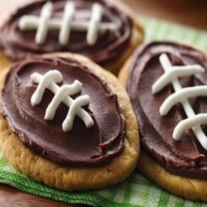 Frosted Peanut Butter Football Cookies_image