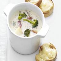 Broccoli Chowder with Cheddar Toasts image