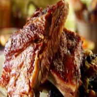 Baby Back Ribs and Young Collards Braised in Apple Juice_image