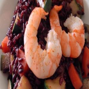 Riso Venere ai Gamberetti e Zucchini (Venus Black Rice with Prawns and Zucchini) Recipe_image