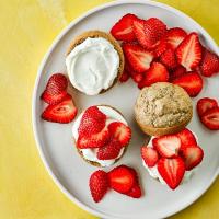 Chia & oat breakfast scones with yogurt and berries image