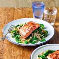 Miso salmon with ginger noodles image