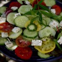 Tomato, Cucumber and Feta Salad With Lemon Verbena image