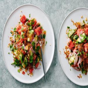 Watermelon Salad With Fried Shallots and Fish Sauce image