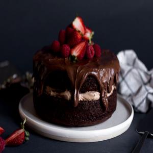 Glazed Sour Cream-Chocolate Cake image