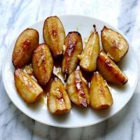 Cider-Roasted Caramelized Pears with Candied Ginger image