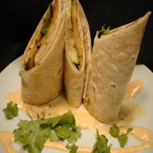 Grilled Vegetable Tortilla Roll With Roasted Jalapeno Mayonnaise_image