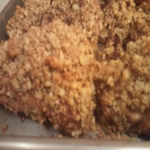 Stuffing topped oven fried chicken_image