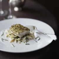 Pistachio Sea Bass with Crab Salad image